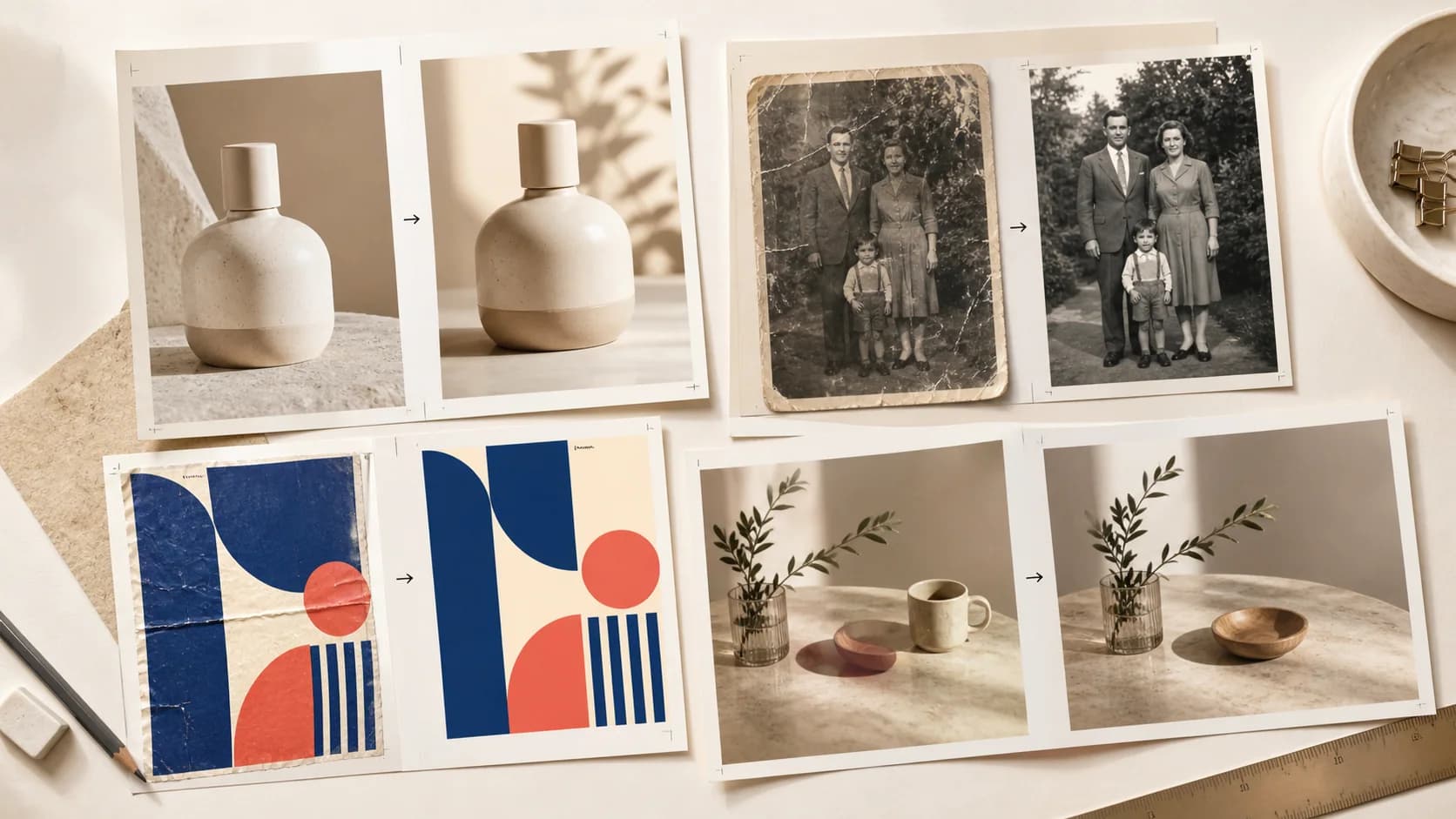 Collection of product, poster, restoration, and object edits made with GPT Image 2