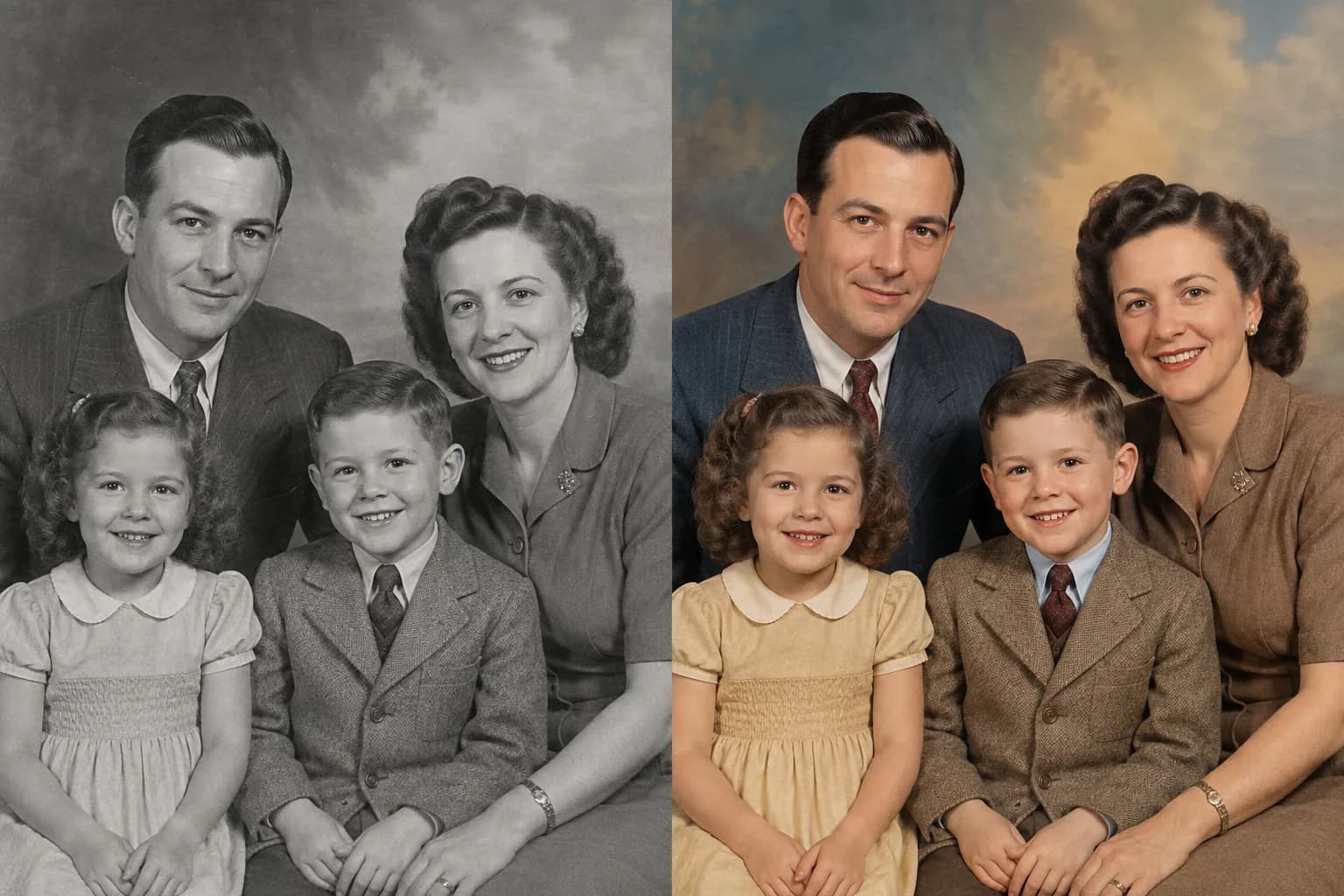 Colorize Family Photos with Warm, Natural Tones