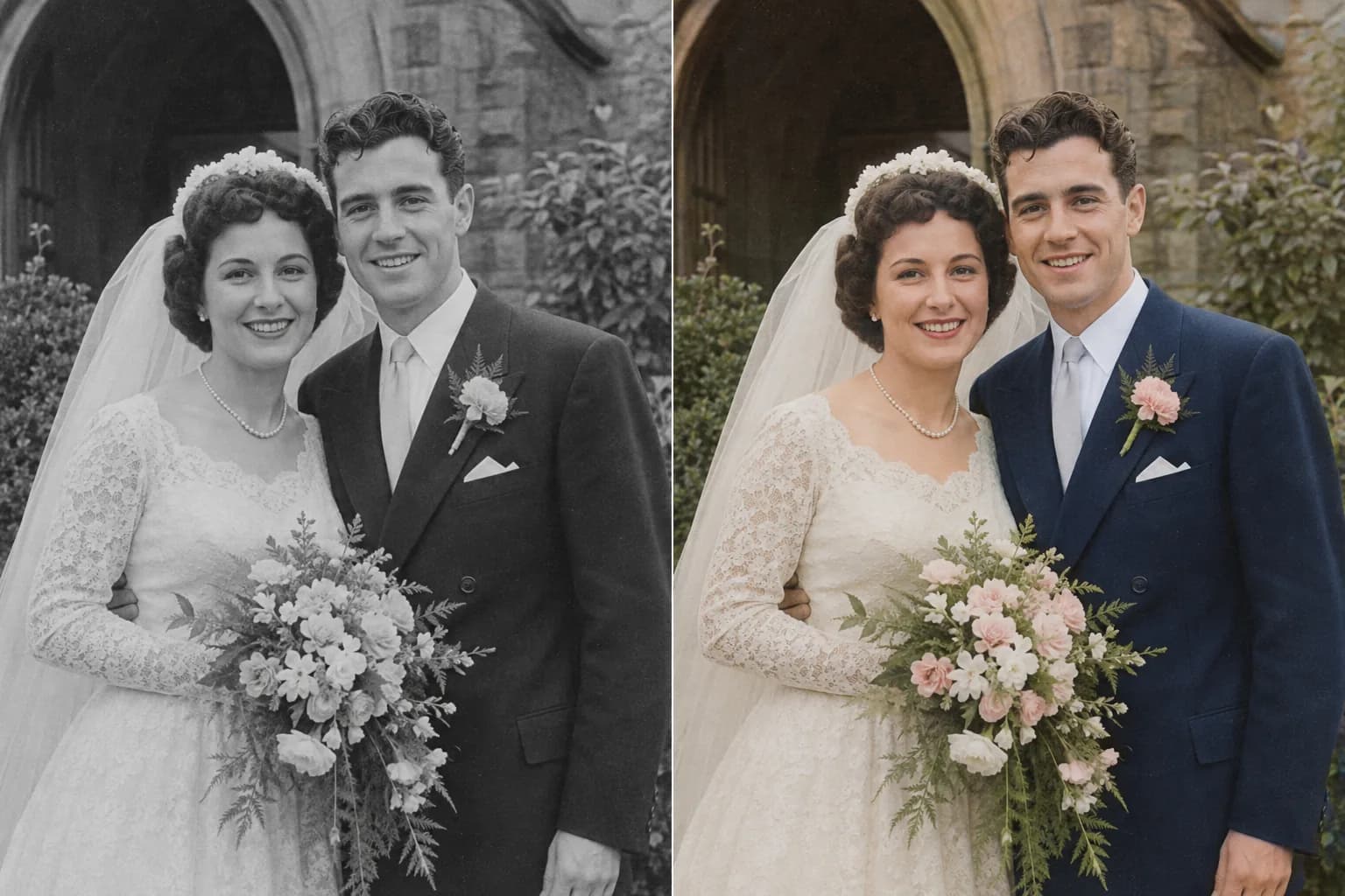 Turn Black-and-White Wedding Photos into Color