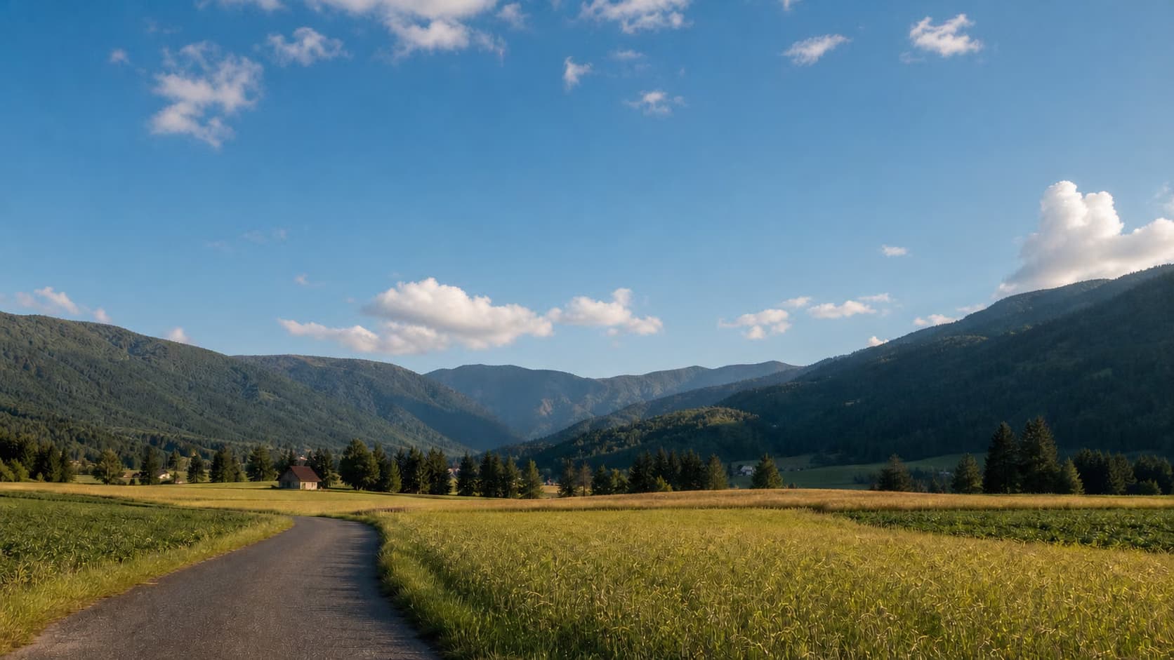 Mountain landscape before and after overhead power lines are removed from the sky