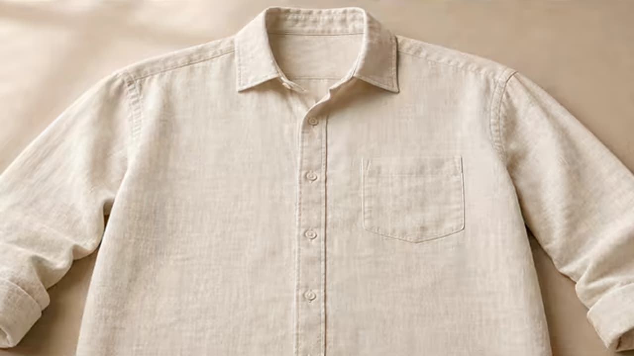 Linen shirt before and after distracting clothing wrinkles are removed