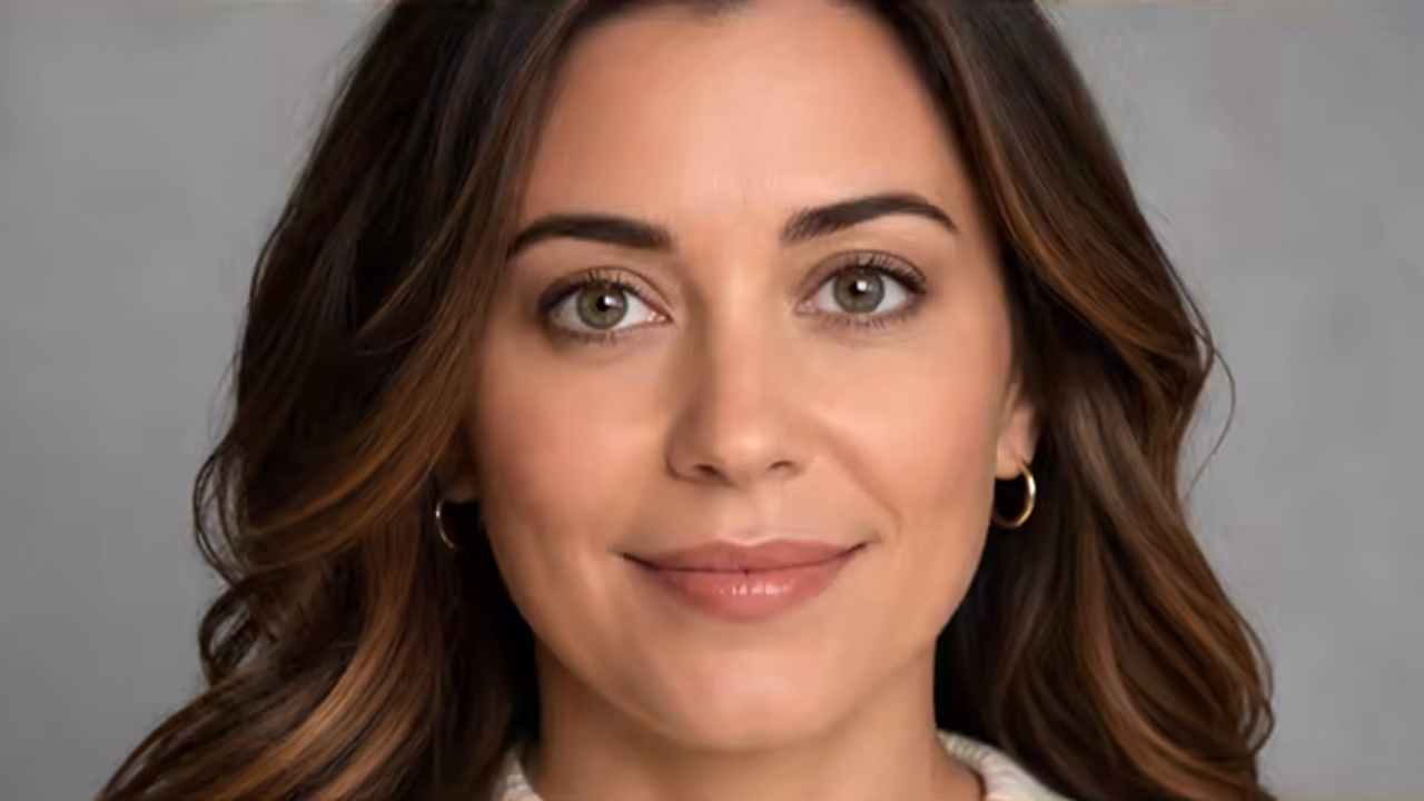 Professional headshot before and after a slight off-camera gaze is redirected toward the lens